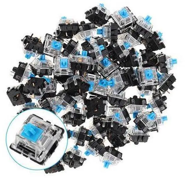 Main image of 70PCS Pack 3Pin Gateron Clicky Blue Switch Keyboard Switch for Mechanical Gaming Keyboard - OEM