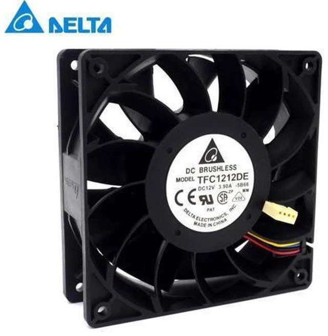 Main image of 1pcs TFC1212DE 120mm DC 12V 3.9A 5200RPM 252CFM For Bitcoin Miner Powerful Server Case AXIAL cooling
