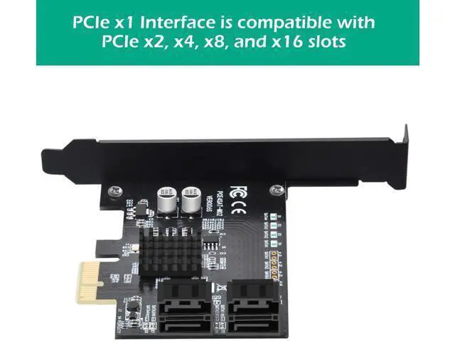 Alt view image 2 of 4 - PCIe SATA Card 4 Ports,6 Gbps SATA 3.0 PCIe Card,PCIe to SATA Controller Expansion Card,SATA 3.0 Non-Raid,Can be Use as System Boot Disk,Support SSD/HDD Hard Disk