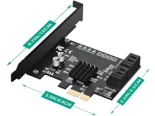 Alt view image 3 of 4 - PCIe SATA Card 4 Ports,6 Gbps SATA 3.0 PCIe Card,PCIe to SATA Controller Expansion Card,SATA 3.0 Non-Raid,Can be Use as System Boot Disk,Support SSD/HDD Hard Disk