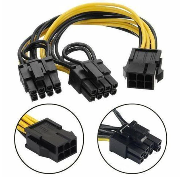 Alt view image 3 of 4 - 10 Pack PCI-E 6-pin to 2x 6+2-pin 6-pin/8-pin Power Splitter PCIE PCI Expres