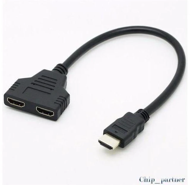 Alt view image 2 of 7 - 10 HDMI Splitter 1 in 2 out Cable HDMI Male to 2 Female Port Convert Split Cable
