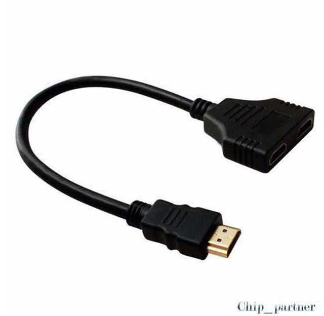 Alt view image 3 of 7 - 10 HDMI Splitter 1 in 2 out Cable HDMI Male to 2 Female Port Convert Split Cable
