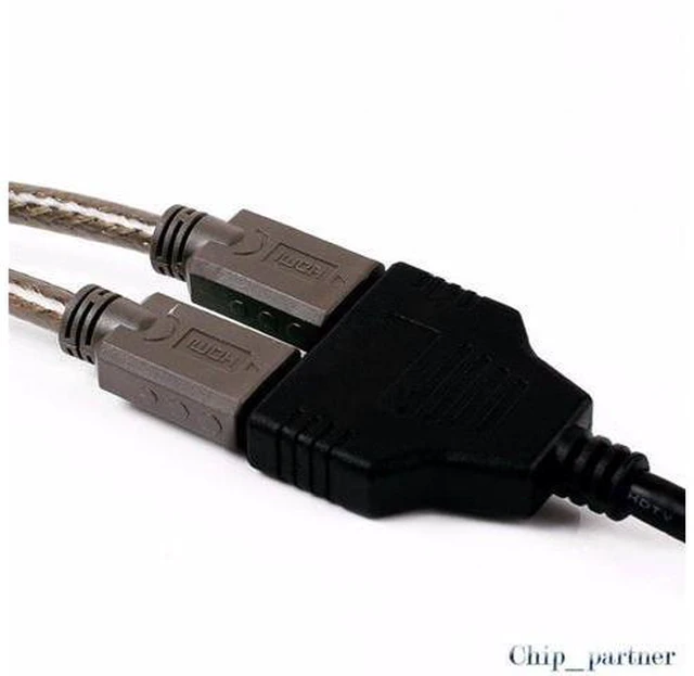 Alt view image 6 of 7 - 10 HDMI Splitter 1 in 2 out Cable HDMI Male to 2 Female Port Convert Split Cable