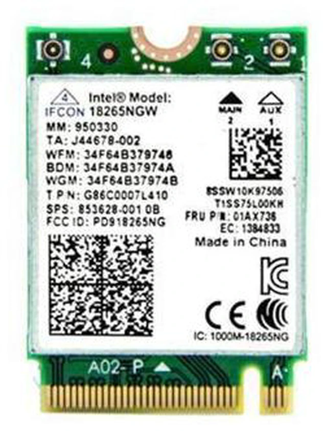 Alt view image 2 of 3 - 802.11ac Wireless Wlan Mini Wi-Fi Card for Intel Tri-Band Wireless AC 18265 867Mbps WiFi + Bluetooth 4.2 Network Adapter 18265