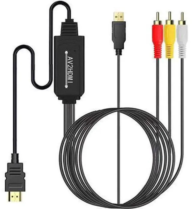 Alt view image 2 of 7 - Ronyme HDMI to RCA Converter, HDMI to RCA Cable Adapter, HDMI 1080P to AV 3RCA CVBs Audio Compound Supports NTSC for Laptop, HDTV, DVD, VHC - Write a