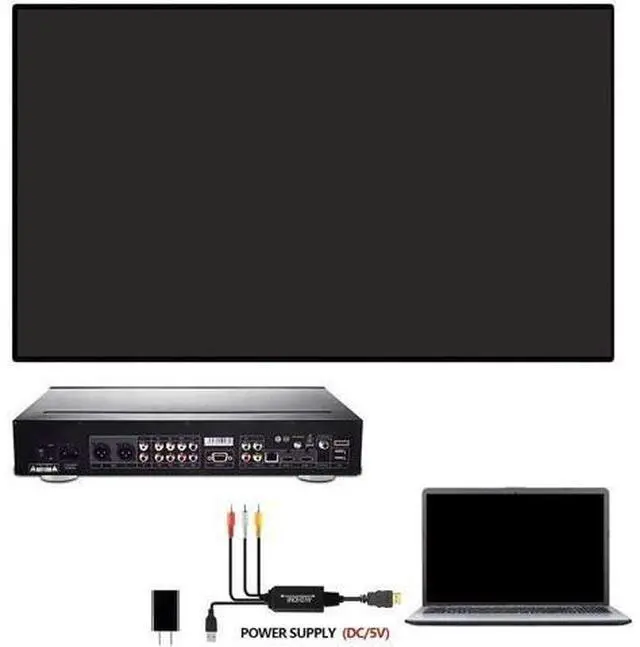 Alt view image 7 of 7 - Ronyme HDMI to RCA Converter, HDMI to RCA Cable Adapter, HDMI 1080P to AV 3RCA CVBs Audio Compound Supports NTSC for Laptop, HDTV, DVD, VHC - Write a