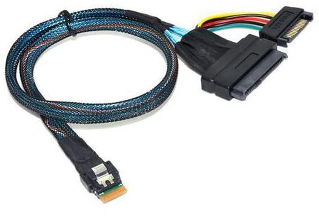 Alt view image 7 of 7 - FVH U.2 U2 SFF-8639 to Slimline SFF-8654 4i NVME PCIe Cable for M.2 SF-104-0.5M