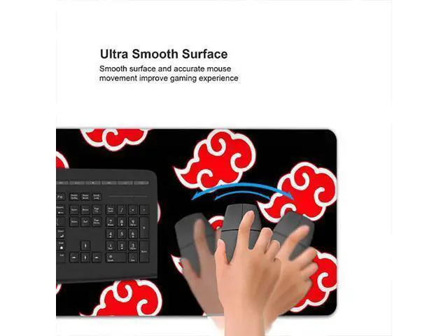 Alt view image 4 of 5 - Gaming Mouse Pad Large for Japanese Anime Akatsuki Itachi Uchiha Mouse pad Smooth Surface Stitched Edges Ultra Thick Anti-Slip Rubber Base Soft Cloth for Gamer Office Home 31.5" x 11.8" x 0.12"