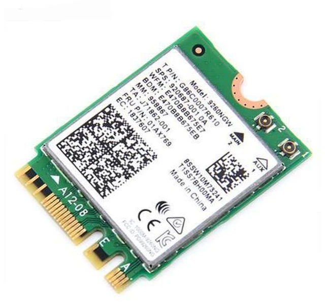 Alt view image 3 of 4 - Sem fio para intel ac 9260 9260ngw 802.11ac ngff wi-fi bluetooth 5.0 card + 6dbi ipex mhf4 u. fl para segundo conjunto de antena externa