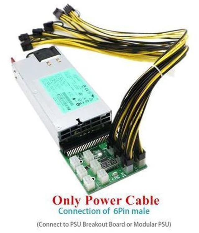 Alt view image 4 of 7 - 5pcs/lot 100cm 6pin to 8Pin (6+2Pin) PCI-E Cable 18AWG Mining