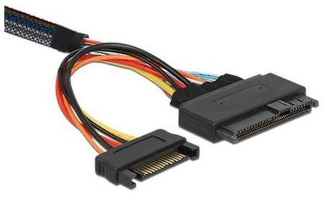 Alt view image 2 of 7 - FVH U.2 U2 SFF-8639 to Slimline SFF-8654 4i NVME PCIe Cable for M.2 SF-104-0.5M