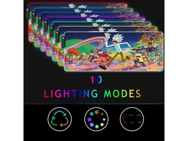Alt view image 4 of 7 - RGB Gaming Mouse Pad Large - Soft RGB Mouse Mat Oversize Glowing Led Extended Mousepad, USB Powered Computer Keyboard Mouse Pad, Lighted PC Gaming Mouse mat with Non-Slip Rubber Base Waterproof 80x30