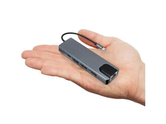 Alt view image 7 of 7 - Mirascreen Multifunctional Expansion Dock USB-C Hub Docking Station Adapter With USB 3.0 / 4K HDMI HD Display /RJ45 Gigabit Ethernet /PD Charging SD &TF Card Readers TC15