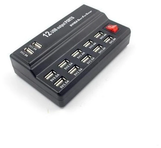 Alt view image 2 of 5 - USB Charger 100-240V USB Interface Smart Fast Charge Digital Electronic Charger Multifunctional Charger, US Plug, Style:12 Ports - OEM