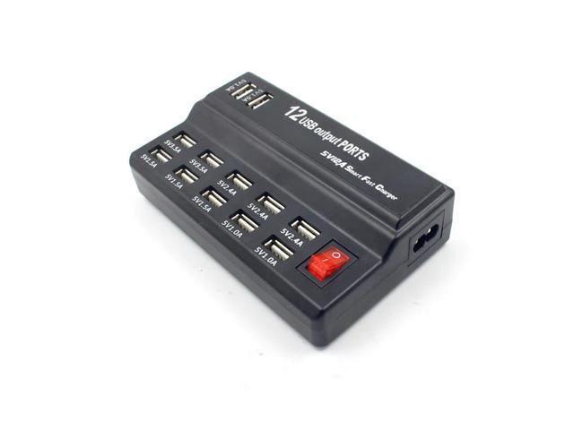 Alt view image 3 of 5 - USB Charger 100-240V USB Interface Smart Fast Charge Digital Electronic Charger Multifunctional Charger, US Plug, Style:12 Ports - OEM