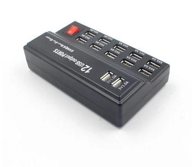 Alt view image 4 of 5 - USB Charger 100-240V USB Interface Smart Fast Charge Digital Electronic Charger Multifunctional Charger, US Plug, Style:12 Ports - OEM