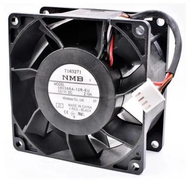 Alt view image 2 of 4 - 08038RA-12R-EU 8cm 8038 12V 2.15A 4 line waterproof large air volume server cooling fan