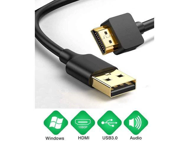 Alt view image 5 of 7 - USB to HDMI Adapter Cable for Mac OS Windows 10/8/7/Vista/XP USB 3.0 to HDMI Male HD 1080P Monitor Display Audio Video Converter Cord 1.6FT