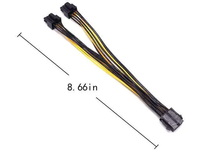 Alt view image 2 of 3 - 8Pack 6-pin to Dual 8 (6 + 2)-pin PCIe Adapter Power Cord, Motherboard Graphics Video Card PCI Express Power Adapter GPU VGA Y-Splitter Extension Cable Mining Video Card Converter Cable
