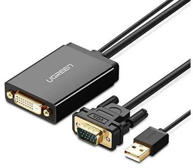 Alt view image 2 of 7 - UGREEN MM119 1080P Full HD VGA to DVI Male to Female Adapter Cable for Computer, PC, Laptop, HDTV, Projector, DVD Graphics Card and More VGA / DVI Enabled Devices, Cable Length: 50cm
