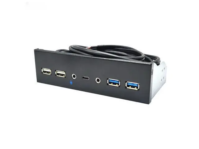 Alt view image 2 of 2 - FOR USB 3.0 Front Panel for PC USB 3.1 Type C + 2x USB3.0 + 2x USB2.0 Hub + HD Audio 3.5mm + Earphone MIC for 5.25" CD-ROM Drive Bay
