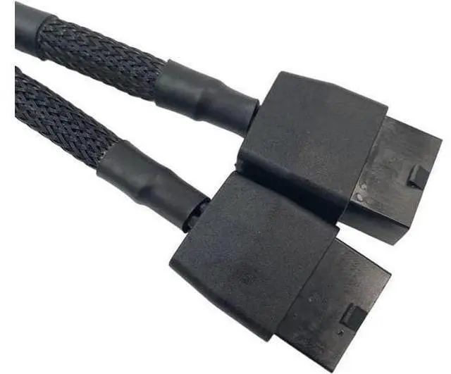 Alt view image 2 of 5 - Graphics Card Power Sleeved Cable CPU 8 Pin Male to Dual PCIe 8 Pin Female Adapter for Tesla K80/M40/M60/P40/P100 4.8-inch(12.2cm) (2-Pack)