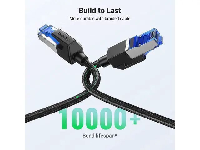 Alt view image 5 of 7 - UGREEN Cat 8 Ethernet Cable 30FT, High Speed Braided 40Gbps 2000Mhz Network Cord Cat8 RJ45 Shielded Indoor Heavy Duty LAN Cables Compatible for Gaming PC PS5 Xbox Modem Router 30 ft.