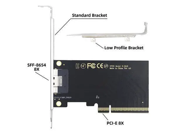 Alt view image 4 of 5 - Card External Slimline SFF-8654 8X 74Pin to PCIE Express 3.0 PCIE4.0 Raid Card VROC Raid0 Hyper Adapter