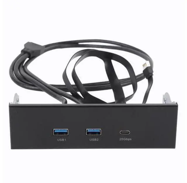 Main image of 5.25 Inch Front Panel USB Hub, 3 Ports USB Front Panel Floppy Disk Bay, 19 Pin USB3.2 GEN2 Internal USB Hub with 2 USB A and 20Gbps USB C Port, for PC Case