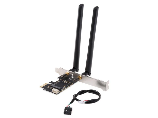 Alt view image 2 of 4 - M.2 to PCI-E Converter Desktop Wireless WiFi Bluetooth Network Card Adapter Board