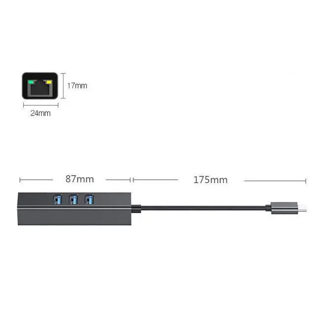 Alt view image 6 of 6 - High-quality 4-port USB hub with USB 3.0, aluminum mini USB hub, docking station, and USB hub for laptops and MacBooks