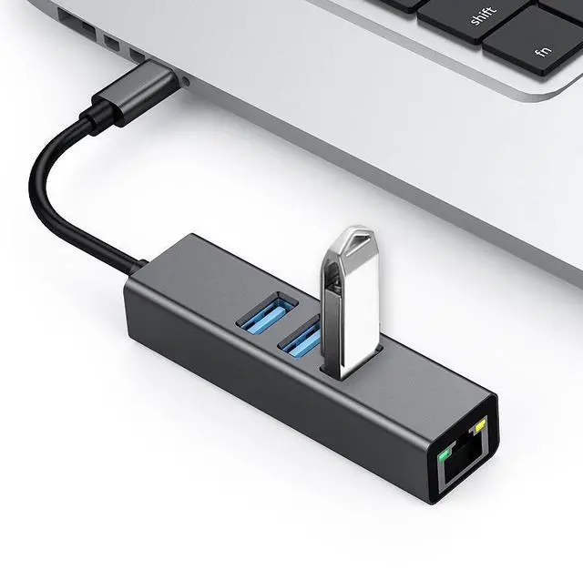 Main image of High-quality 4-port USB hub with USB 3.0, aluminum mini USB hub, docking station, and USB hub for laptops and MacBooks