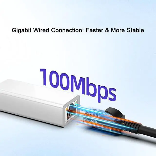 Alt view image 5 of 5 - Classic USB 2.0 to RJ45 Ethernet Adapter, 100Mbps Driver-Free Wired Network Card, Compatible with Desktops and Laptops, Stable Connection