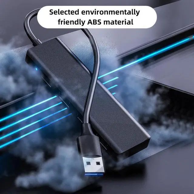 Alt view image 5 of 6 - 1 USB Hub 3.0 Fast Data Transfer USB 3.0 4-port Hub Compatible with Laptop, Windows PC, Mac Printer, Mobile Hard Drive