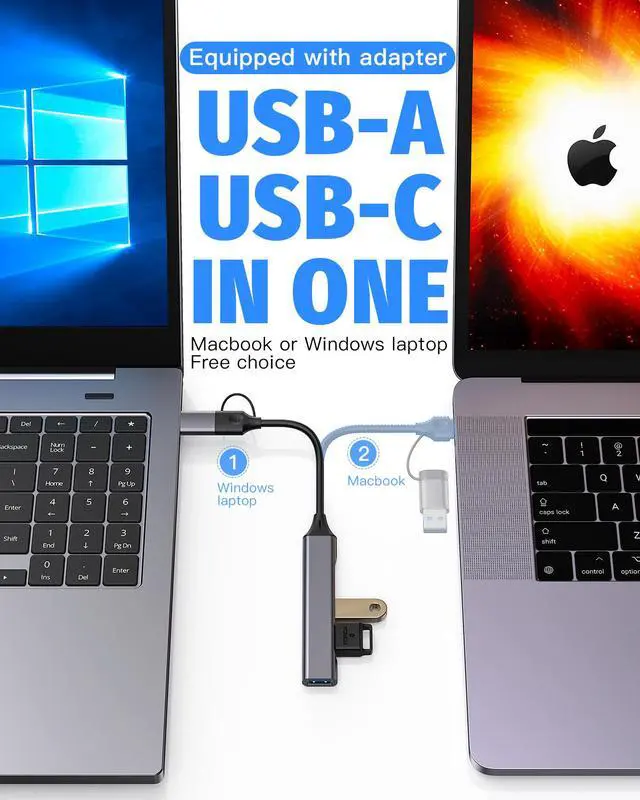 Alt view image 5 of 6 - USB 3.0 Hub - 4 Ports Ultra-thin Woven USB 3.0 Hub Suitable for MacBook, Mac Pro, Mac Mini, iMac, Surface Pro, XPS, PC, Flash Drive, Portable Hard Drive