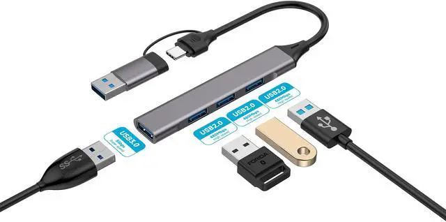Main image of USB 3.0 Hub - 4 Ports Ultra-thin Woven USB 3.0 Hub Suitable for MacBook, Mac Pro, Mac Mini, iMac, Surface Pro, XPS, PC, Flash Drive, Portable Hard Drive