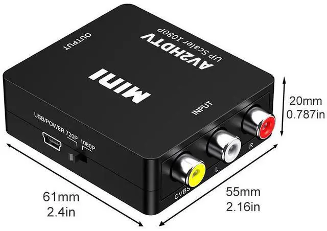 Main image of High-definition video converter AV to high-definition TV adapter, with RCA input and high-definition TV output. Brand new, compatible with laptop HW-2105.
