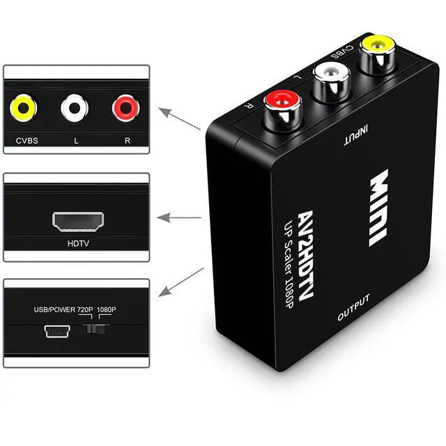 Alt view image 3 of 6 - High-definition video converter AV to high-definition TV adapter, with RCA input and high-definition TV output. Brand new, compatible with laptop HW-2105.