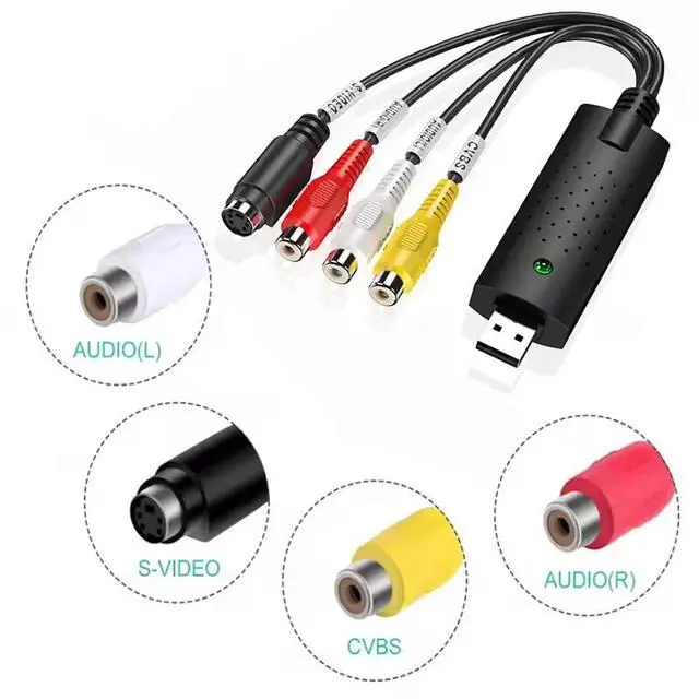 Alt view image 2 of 6 - USB audio and video capture card adapter with USB cable; USB 2.0 to RCA video conversion adapter