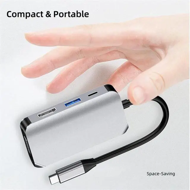 Alt view image 2 of 6 - Type-C expansion dock USB adapter OEM packaging, suitable for HDMI, VGA HUB multi-functional wired connection, suitable for laptops