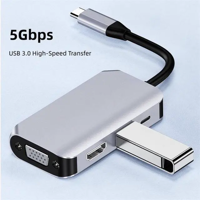 Alt view image 4 of 6 - Type-C expansion dock USB adapter OEM packaging, suitable for HDMI, VGA HUB multi-functional wired connection, suitable for laptops