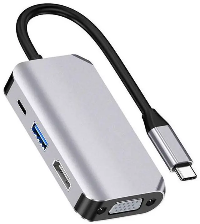 Main image of Type-C expansion dock USB adapter OEM packaging, suitable for HDMI, VGA HUB multi-functional wired connection, suitable for laptops