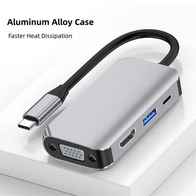 Alt view image 3 of 6 - Type-C expansion dock USB adapter OEM packaging, suitable for HDMI, VGA HUB multi-functional wired connection, suitable for laptops