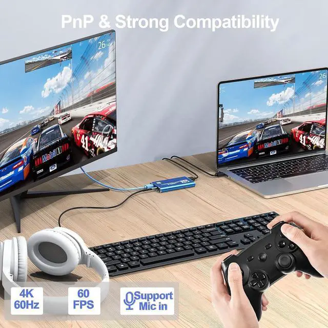 Alt view image 6 of 6 - 4K Audio Video Capture Card Full HD 1080P USB 3.0 HDTV Video Capture Device for Game Recording Live Streaming Broadcasting