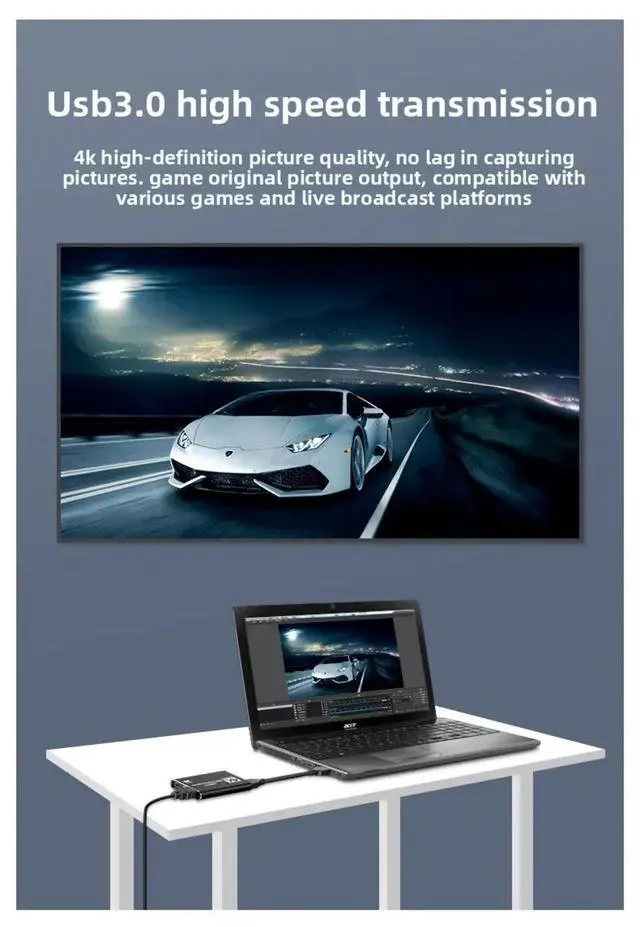 Alt view image 3 of 6 - 4K Audio Video Capture Card Full HD 1080P USB 3.0 HDTV Video Capture Device for Game Recording Live Streaming Broadcasting