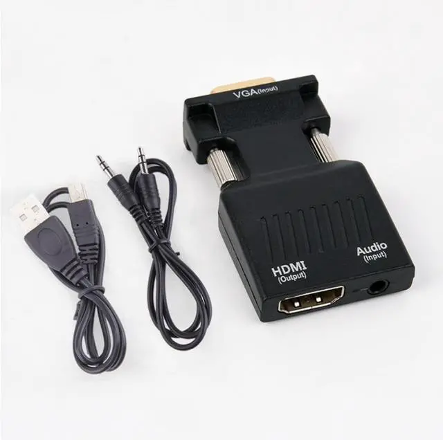 Alt view image 3 of 5 - VGA to HDMI converter with 3.5 audio high-definition cable for computer monitor, TV and projector adapter