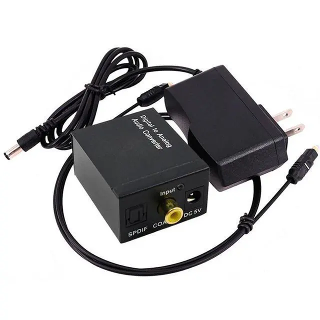 Alt view image 5 of 5 - 3.5mm digital Toslink optical coaxial to analog RCA L/R audio converter adapter