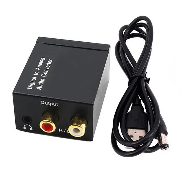 Alt view image 3 of 5 - 3.5mm digital Toslink optical coaxial to analog RCA L/R audio converter adapter