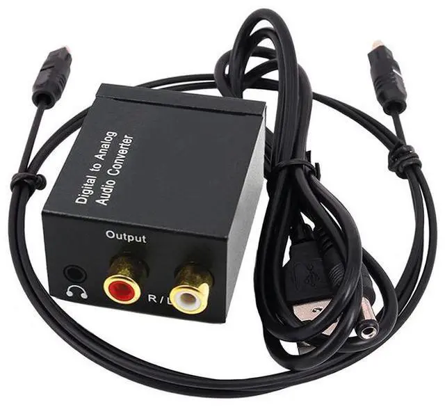 Main image of 3.5mm digital Toslink optical coaxial to analog RCA L/R audio converter adapter